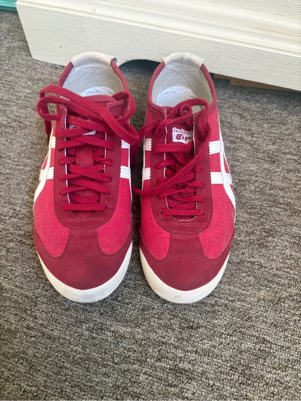 Onitsuka Tiger by Asics Men’s Red and White Low-Profile Sneakers 9